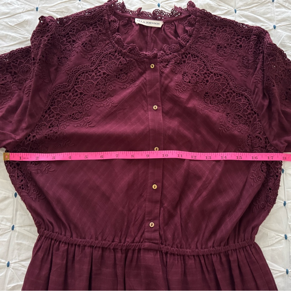 Ulla Johnson Martha Dress in Bordeaux, size 8 - Picture 8 of 15